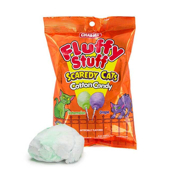 Charms Fluffy Stuff Scaredy Cats Cotton Candy