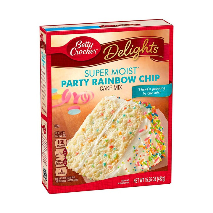 Betty Crocker Delights Super Moist Party Rainbow Chip Cake Mix