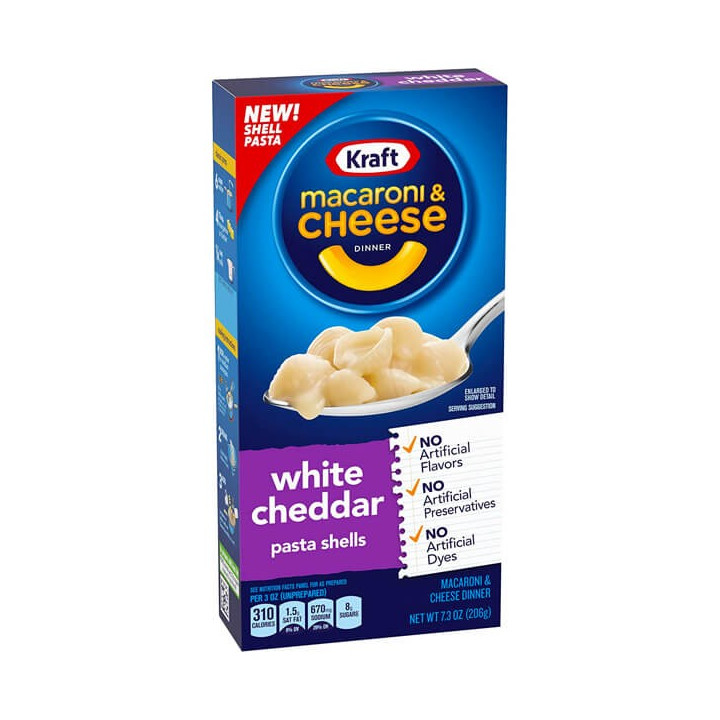 Kraft Macaroni & Cheese White Cheddar Pasta Shells