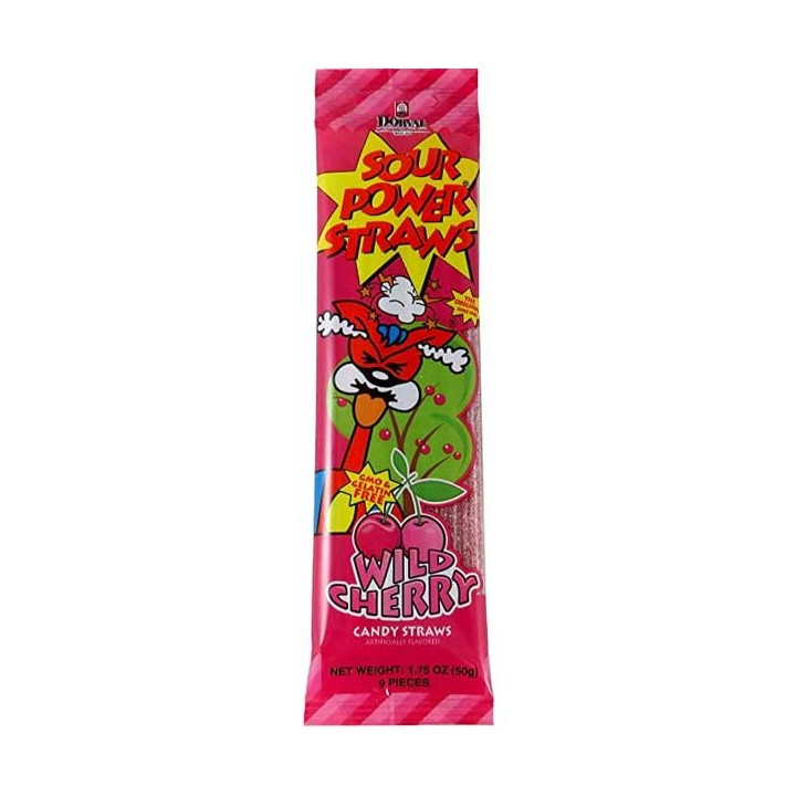 Dorval Sour Power Straws Wild Cherry