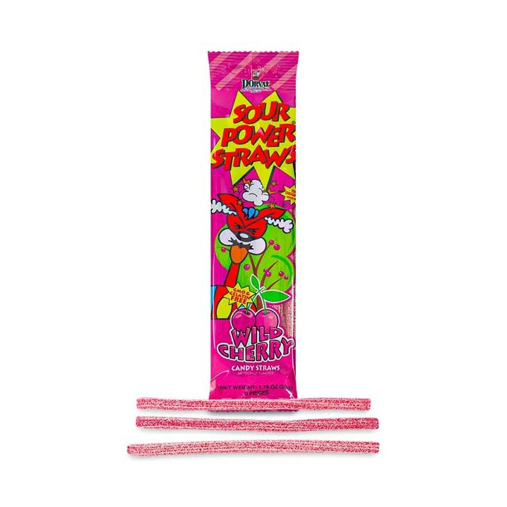 Dorval Sour Power Straws Wild Cherry