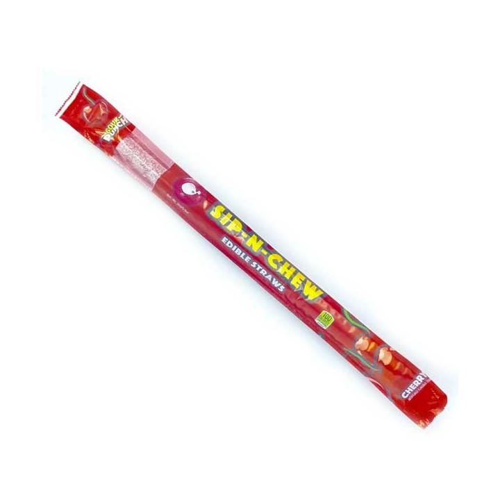 Sour Punch Sip-N-Chew Edible Straws Cherry