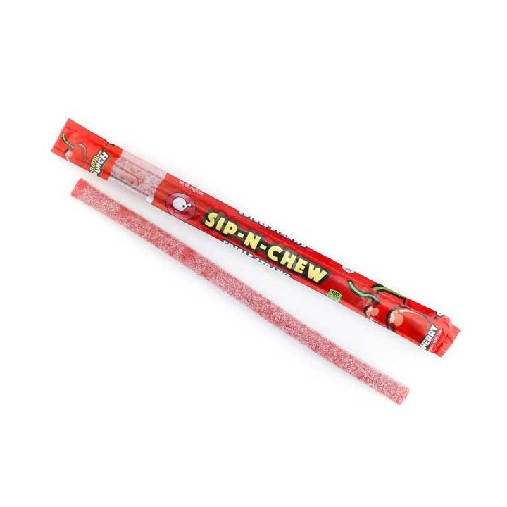 Sour Punch Sip-N-Chew Edible Straws Cherry