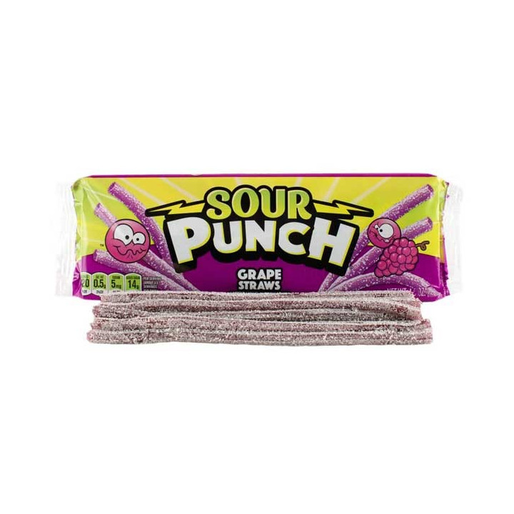 Sour Punch Grape Straws
