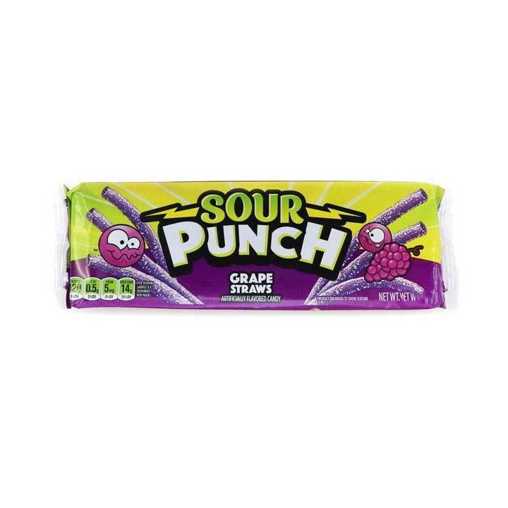 Sour Punch Grape Straws