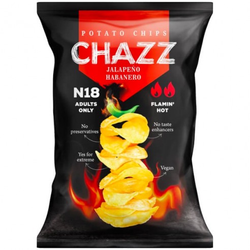 Chazz Potato Chips Jalapeño Habanero 18+ Adults Only