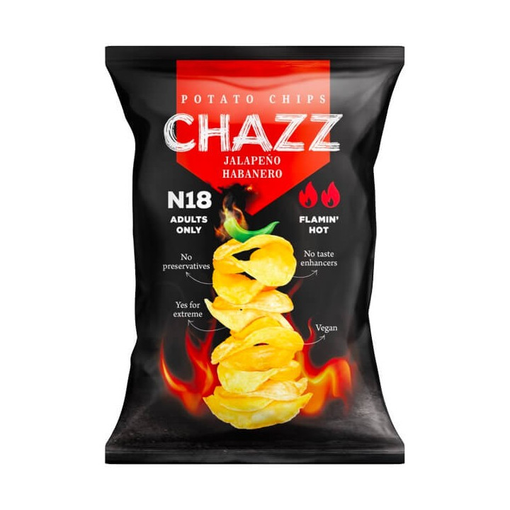 Chazz Potato Chips Jalapeño Habanero 18+ Adults Only