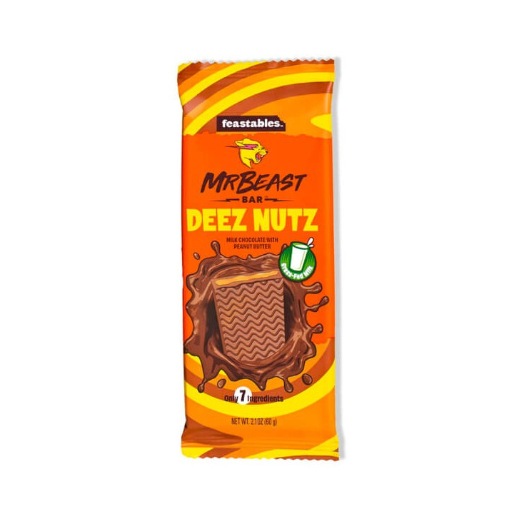 MrBeast Bar Deez Nutz Milk Chocolate With Peanut Butter