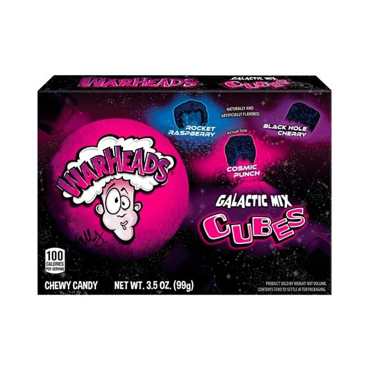 WARHEADS Galactic Mix Cubes Sour Sweet & Fruity Chewy Candy