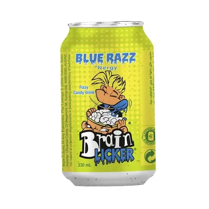 Brain Licker Blue Razz Fizzy Candy Drink