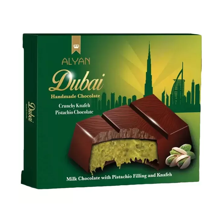 Alyan Dubai Handmade Chocolate Crunchy Knafeh Pistachio