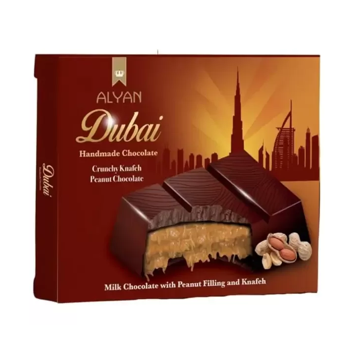 Alyan Dubai Handmade Chocolate Crunchy Knafeh Peanut