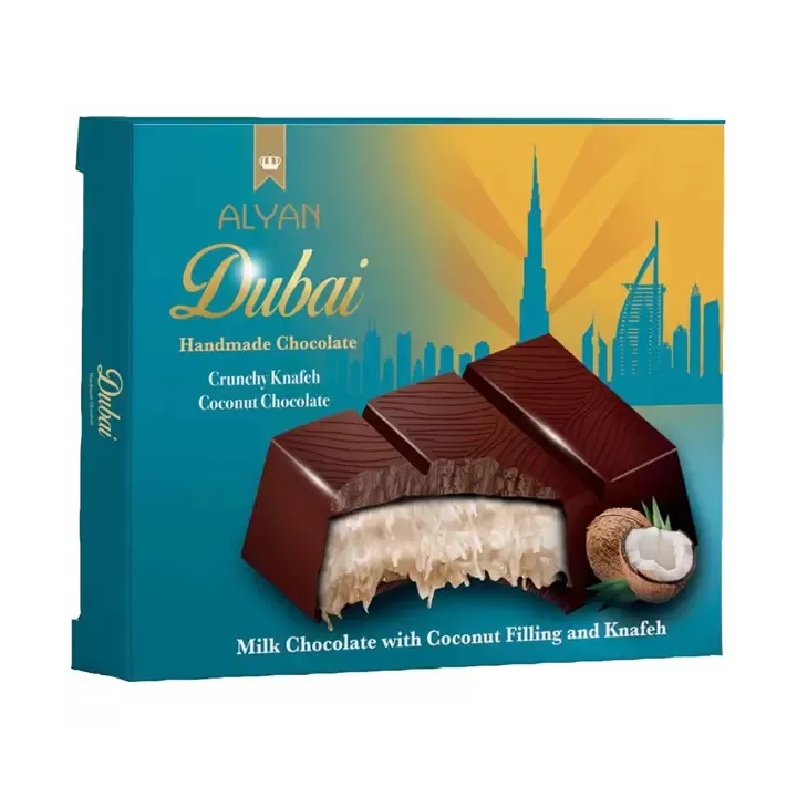 Alyan Dubai Handmade Chocolate Crunchy Knafeh Coconut