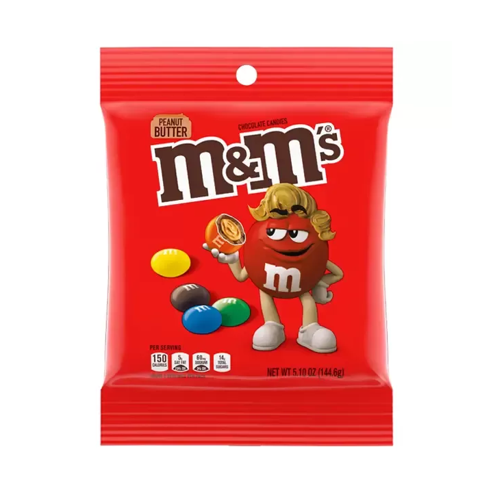 M&M's Peanut Butter Milk Chocolate Candy Peg Bag