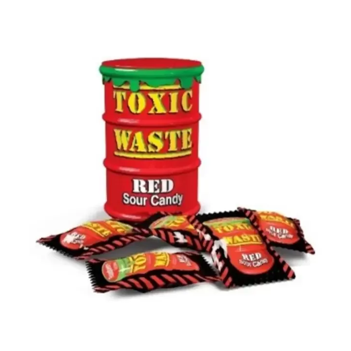 Toxic Waste Red Sour Candy Drum