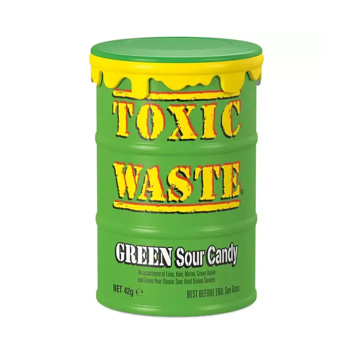 Toxic Waste Green Sour Candy Drum
