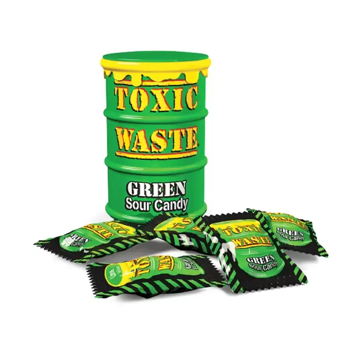 Toxic Waste Green Sour Candy Drum