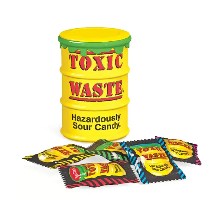 Toxic Waste Yellow Sour Candy Drum