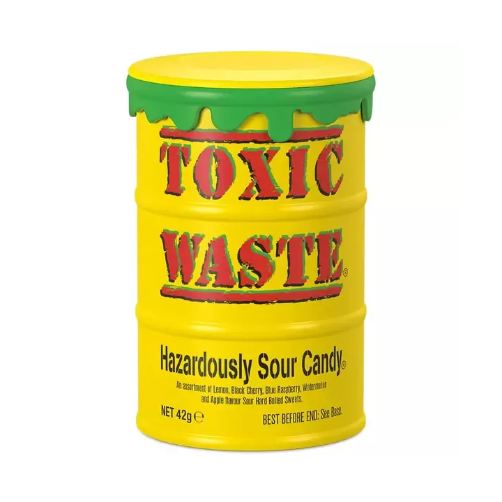 Toxic Waste Yellow Sour Candy Drum