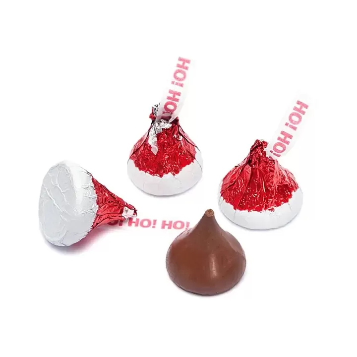 HERSHEY'S KISSES Santa Hat Foils Milk Chocolate