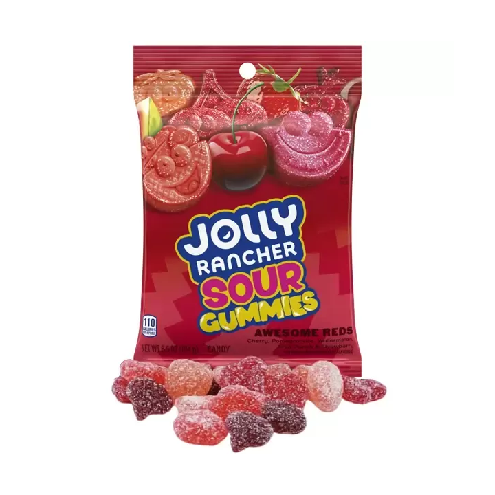 Jolly Rancher Gummies Sour Awesome Reds Assorted Fruit Flavored Candy