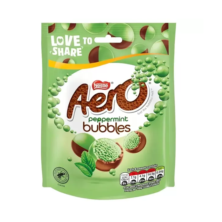 Aero Bubbles Peppermint Mint Chocolate Sharing Bag