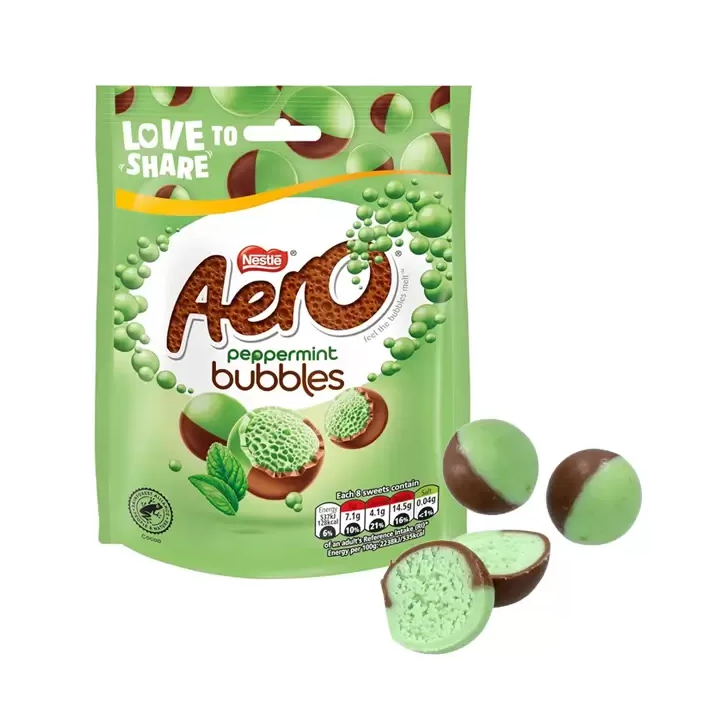 Aero Bubbles Peppermint Mint Chocolate Sharing Bag