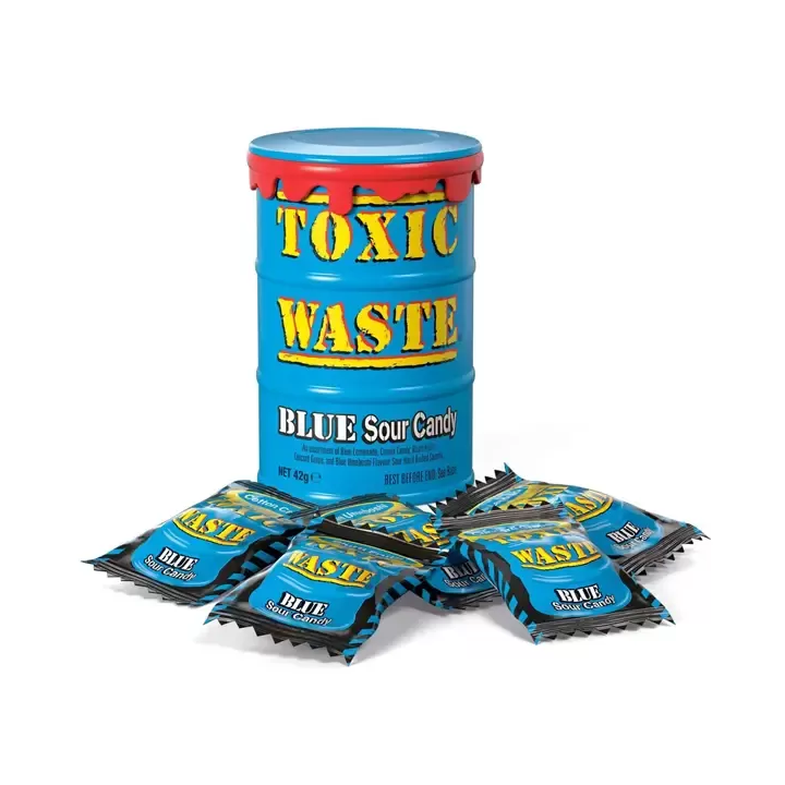 Toxic Waste Blue Sour Candy Drum