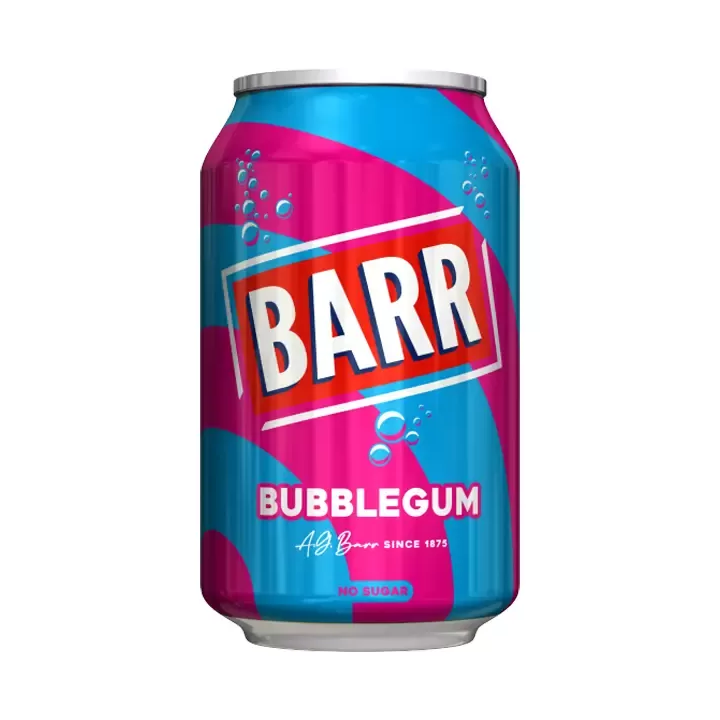 Barr Bubblegum Sparkling Soda Mixed Fruit Flavour Soft Drink
