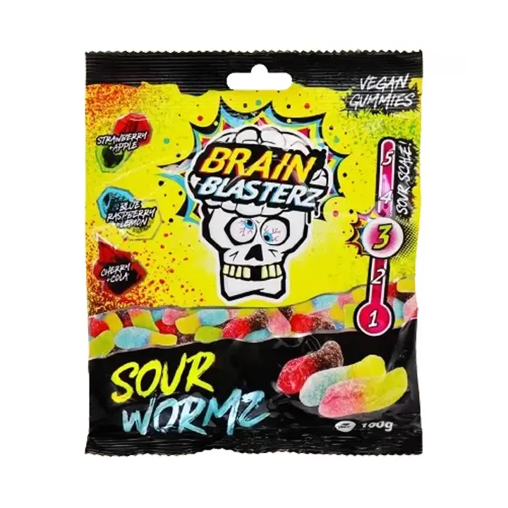 Brain Blasterz Sour Wormz Vegan Gummies
