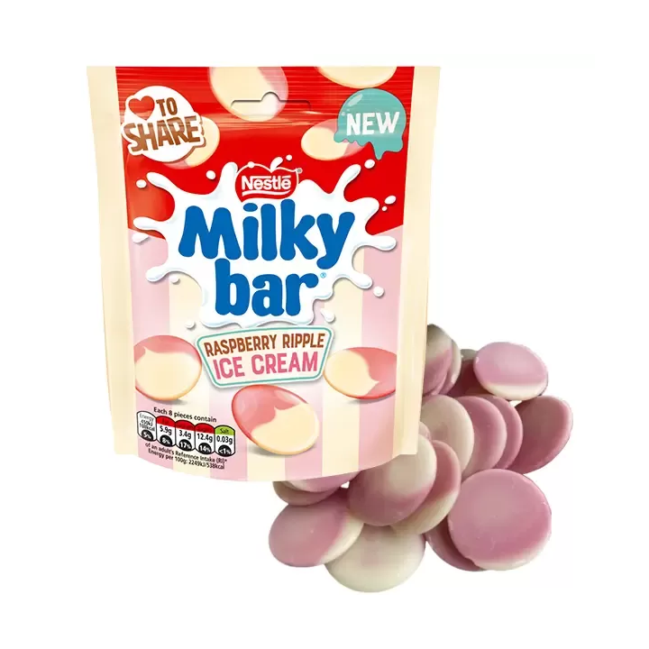 Nestle Milkybar Raspberry Ripple Ice Cream Buttons Chocolate