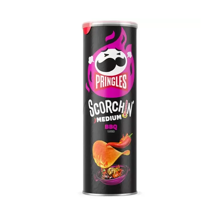 Pringles Scorchin' BBQ Potato Crisps Chips Fiery Spicy Snacks