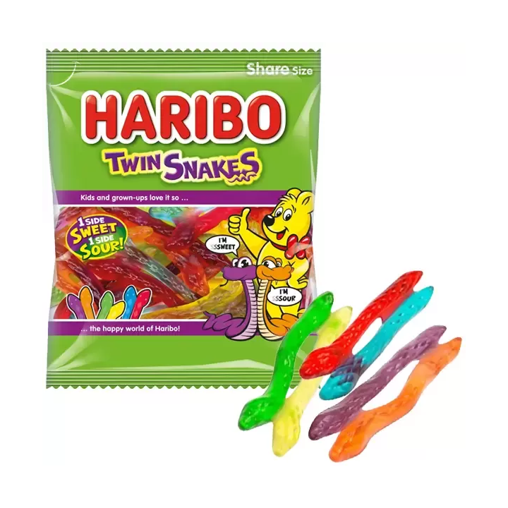 Haribo Twin Snakes Sweet and Sour Share Size