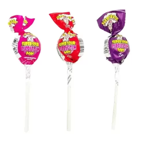 Warheads Super Sour Bubble Gum Pops Original Flavours