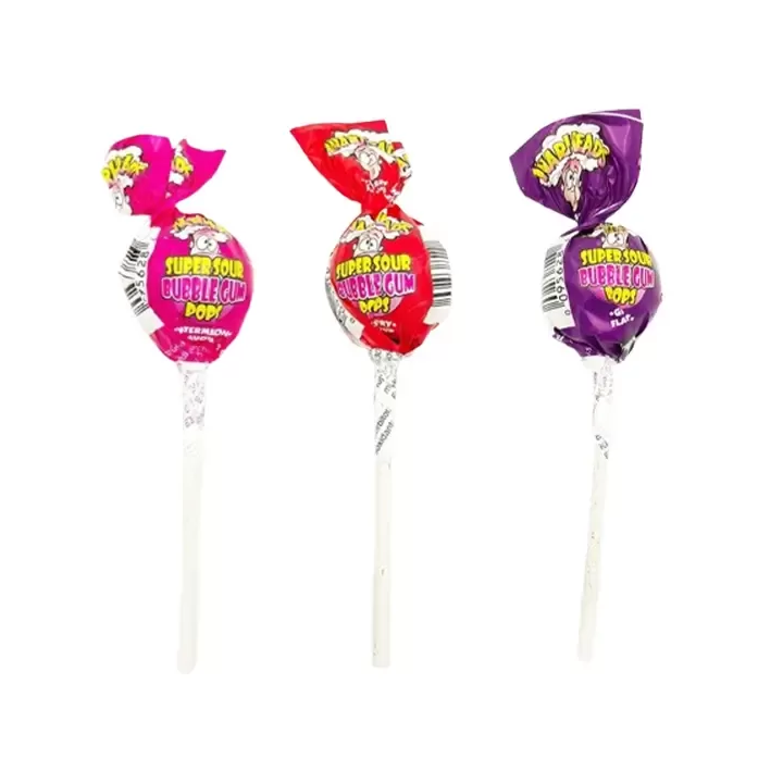 Warheads Super Sour Bubble Gum Pops Original Flavours