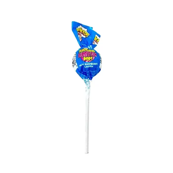Warheads Super Sour Bubble Gum Pops Blue Raspberry Tongue Painter
