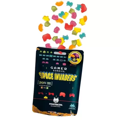 Powerbeärs Gamer Gummies Space Invaders Fruit Juice