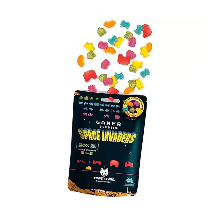 Powerbeärs Gamer Gummies Space Invaders Fruit Juice