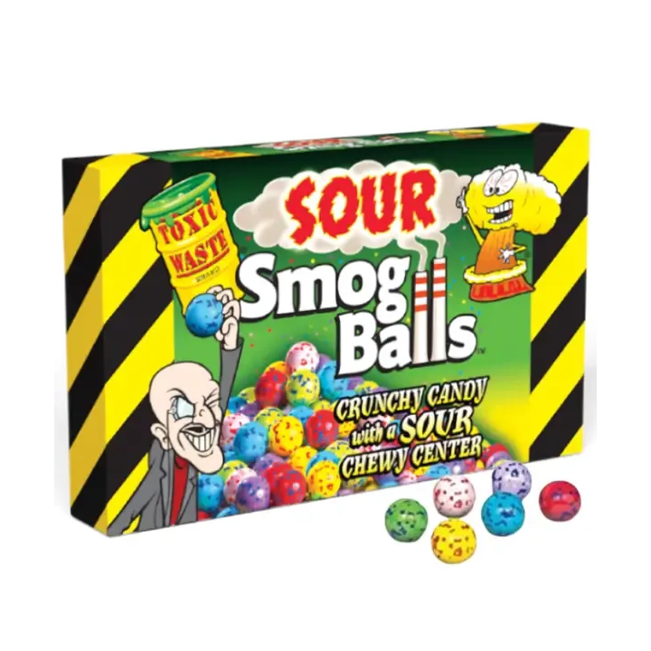 Toxic Waste Smog Balls Crunchy Candy Sour Chewy Center