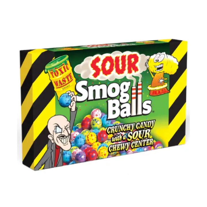 Toxic Waste Smog Balls Crunchy Candy Sour Chewy Center