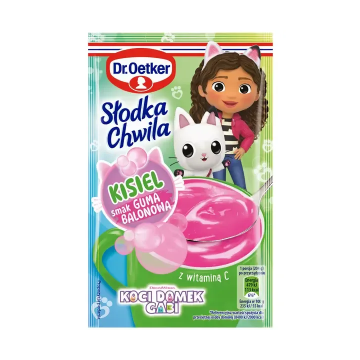 Dr. Oetker Kisiel Koci Domek Gabby's Bubble Gum Jelly Slodka Chwila