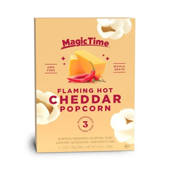 Magic Time Flaming Hot Cheddar Popcorn