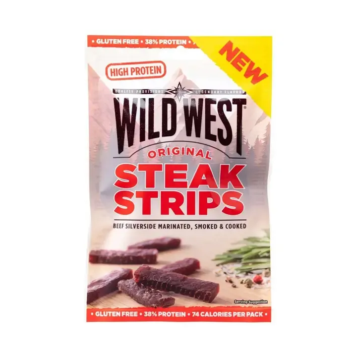 Wild West Original Steak Strips Beef Jerky High Protein