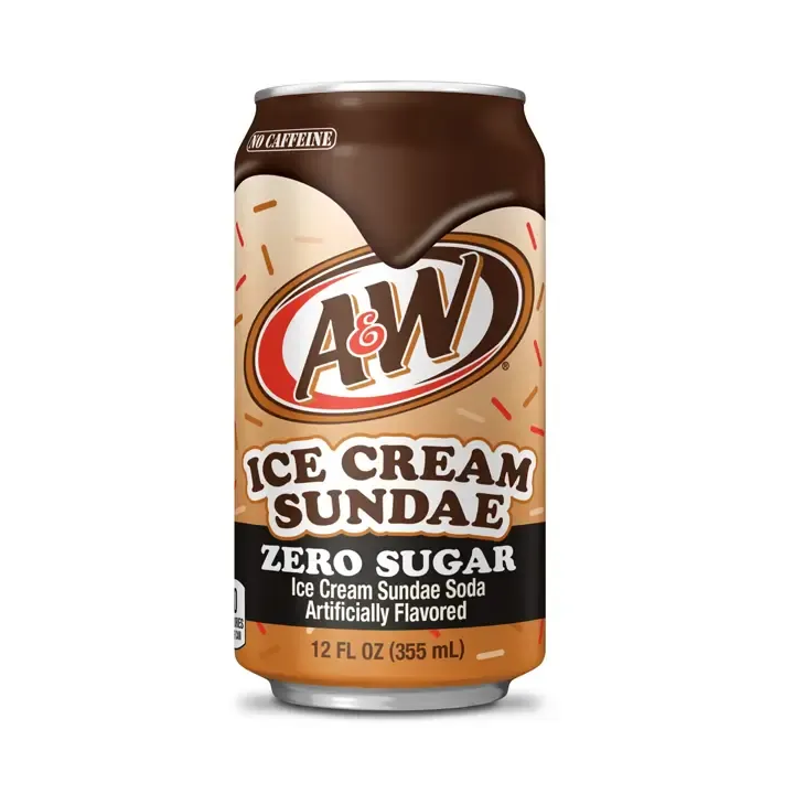 A&W Ice Cream Sundae Zero Sugar Soda Soft Drink