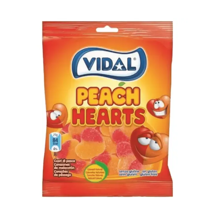 Vidal Peach Hearts Candy