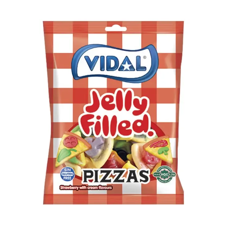 Vidal Jelly Filled Pizzas Strawberry Cream Flavours Candy
