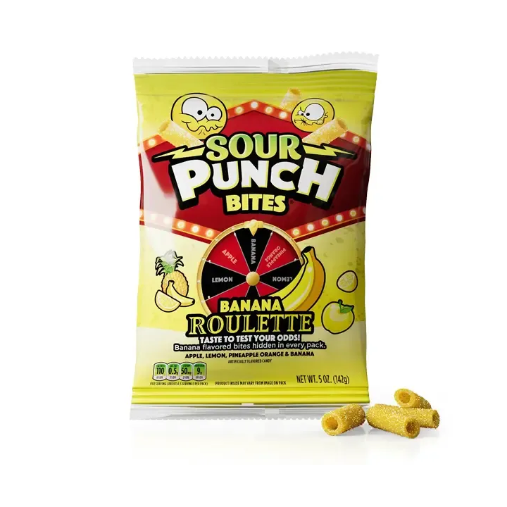 Sour Punch Bites Banana Roulette Candy