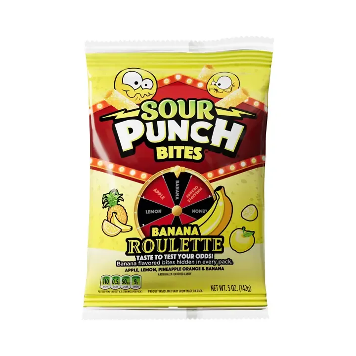 Sour Punch Bites Banana Roulette Candy