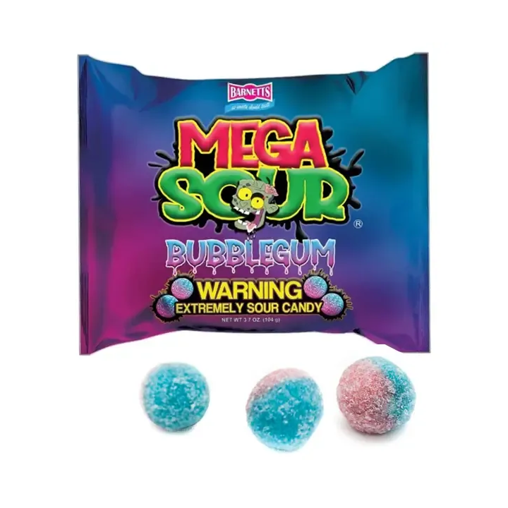 Barnetts Mega Sour Bubblegum Extremely Sour Candy