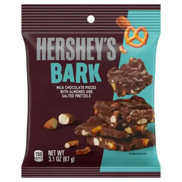 Hershey's Bark Milk Chocolate Pieces Almonds Salted Pretzels